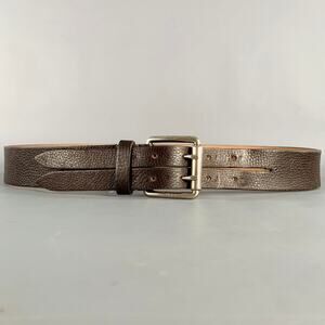 GUCCI Size 40 Brown Silver Leather Belt